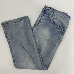 BKE Seth Jeans Mens Tag 36R Actual 37x28 Blue Straight Y2K Buckle Stretch